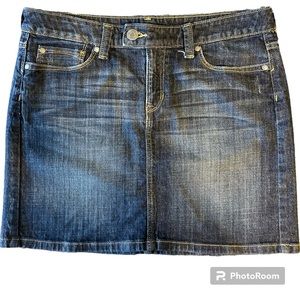 Distressed Gap denim mini skirt.  Size 10.
